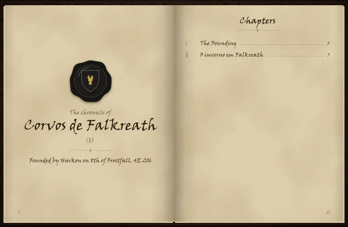 The chronicle’s title page with the crest’s wax seal and the table of chapters